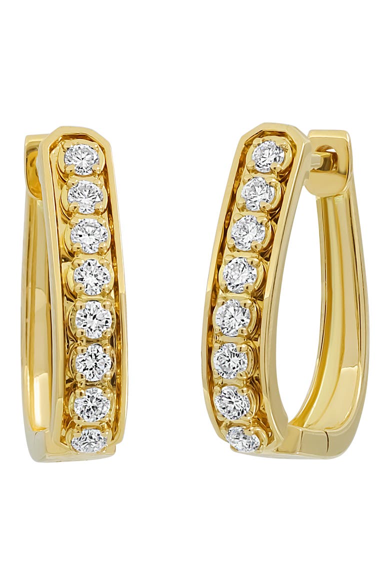 Florentine Graduated Diamond Hoop Earrings (Nordstrom Exclusive), Main, color, 18K YELLOW GOLD