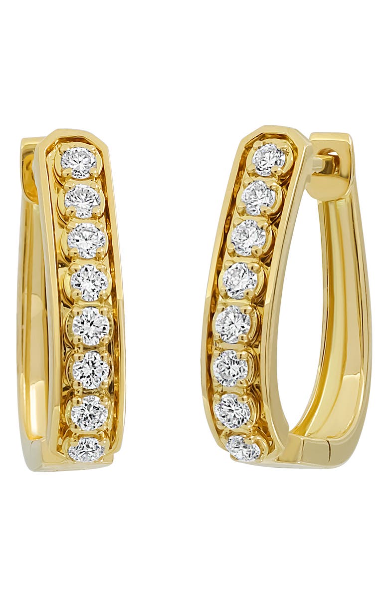 Bony Levy Florentine Graduated Diamond Hoop Earrings, Main, color, 18K Yellow Gold