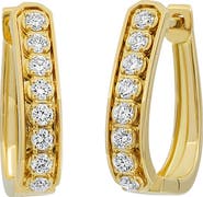 Bony Levy Florentine Graduated Diamond Hoop Earrings