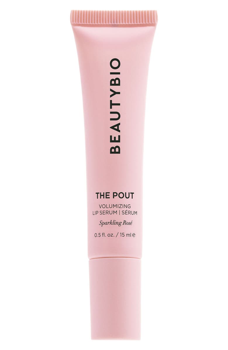 BeautyBio The Pout Sparkling Rosé Volumizing Lip Serum, Main, color, 