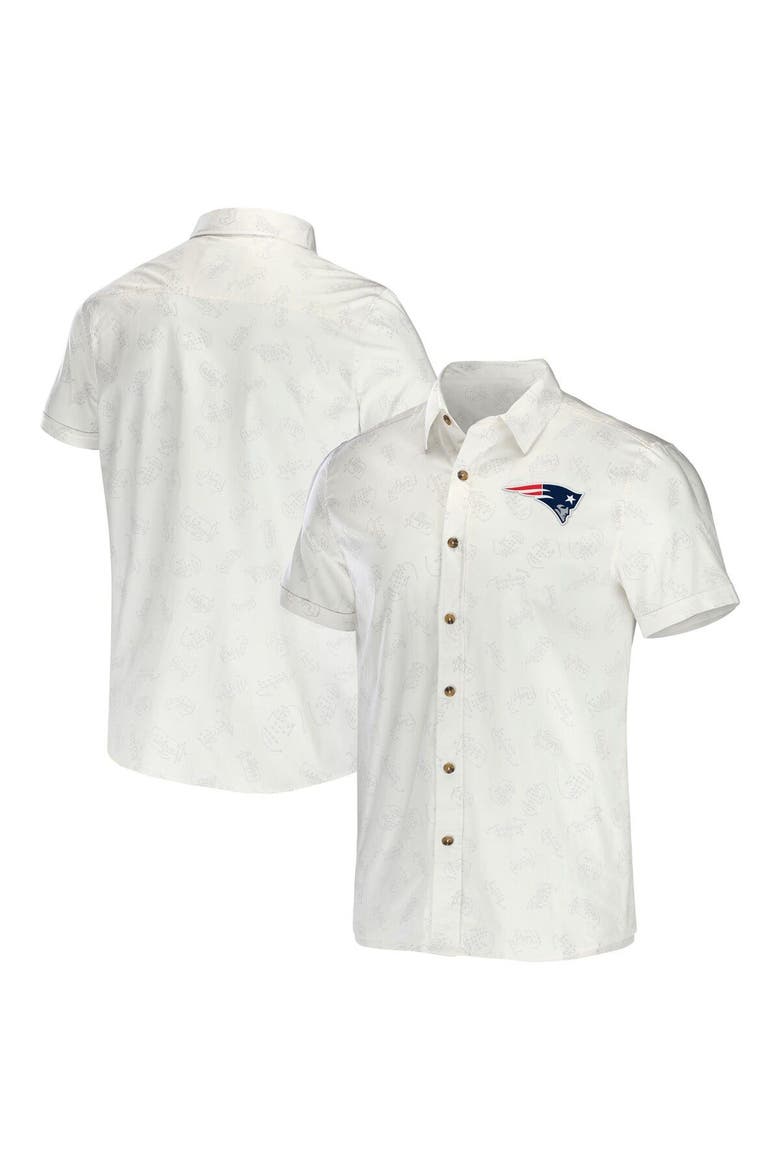 Men's NFL x Darius Rucker Collection by Fanatics White New England Patriots Woven Button-Up T-Shirt, Main, color, White