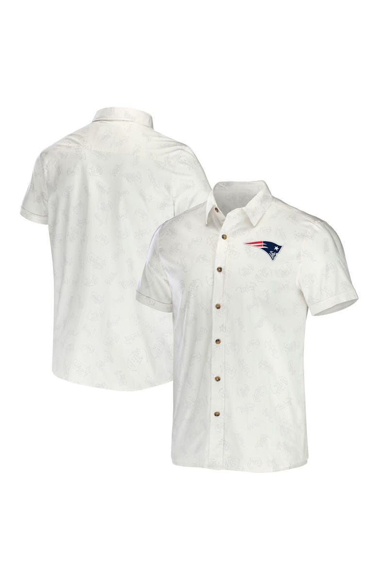 NFL X DARIUS RUCKER Men's NFL x Darius Rucker Collection by Fanatics White New England Patriots Woven Button-Up T-Shirt, Main, color, White