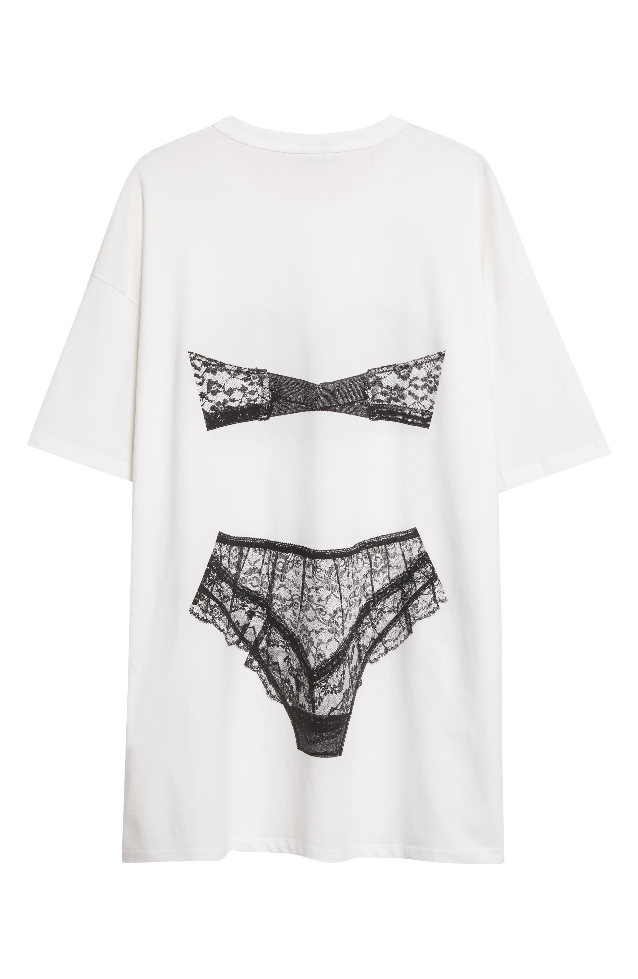 Trompe l'Oeil Lingerie Oversize T-Shirt (Women) | Nordstrom