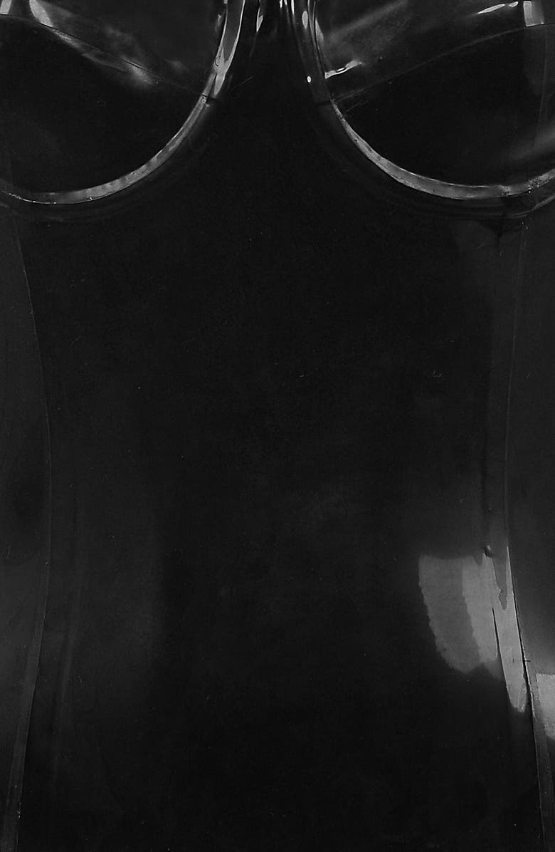 HOUSE OF CB Noella Latex Corset Top, Alternate, color, Black