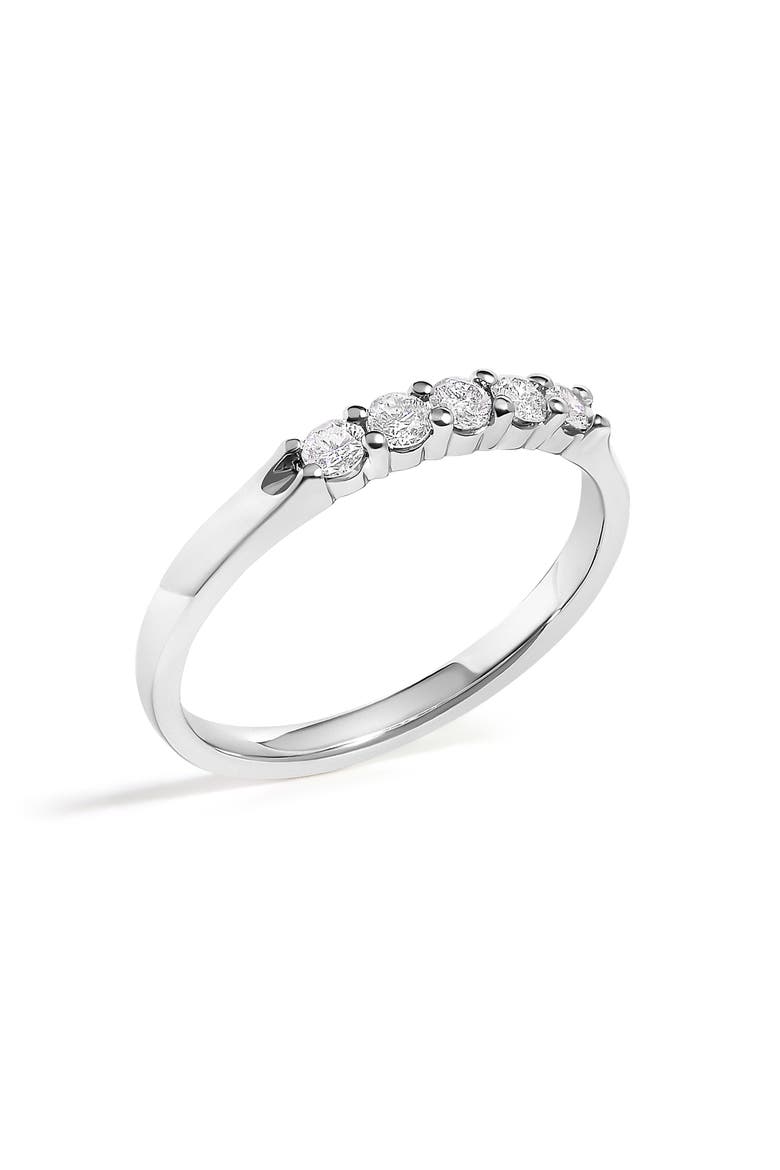 14K Gold 1/4 Ctw Diamond 5 Stone Band Ring, Alternate, color, White Gold