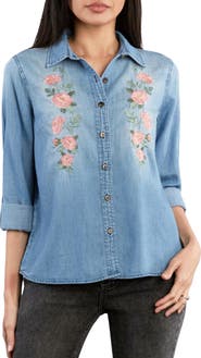 Billy T Rose Embroidered Denim Shirt