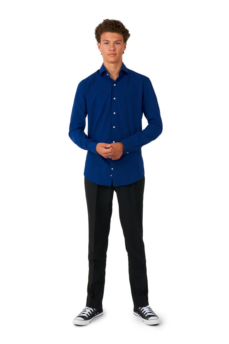 Kids' Royale Button-Up Shirt, Alternate, color, NAVY