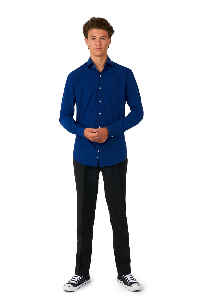 OppoSuits Kids' Royale Button-Up Shirt, Alternate, color, Navy
