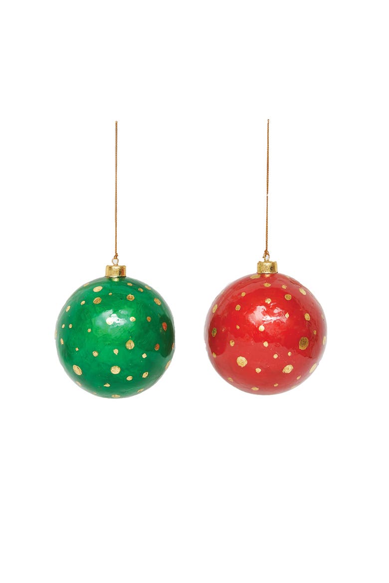 Red Green Ball Ornament A/2, Main, color, Green