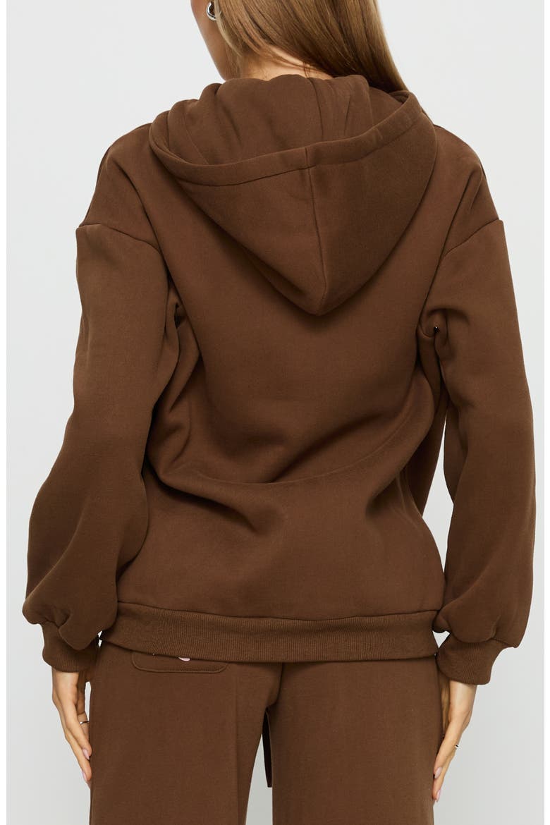 Stargirl Front Zip Hoodie, Alternate, color, BROWN