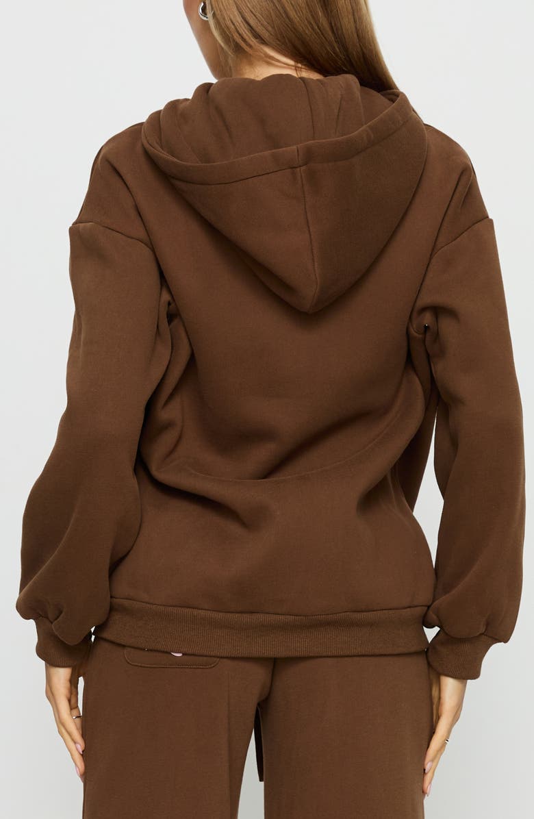 Princess Polly Stargirl Front Zip Hoodie, Alternate, color, Brown