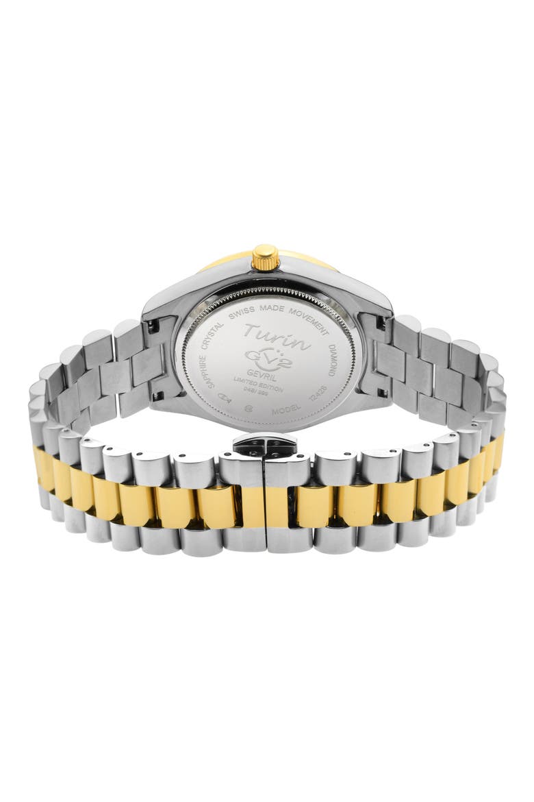 Turin Diamond Bracelet Watch, 32mm - 0.146 ctw., Alternate, color, TWO TONED SS IPYG