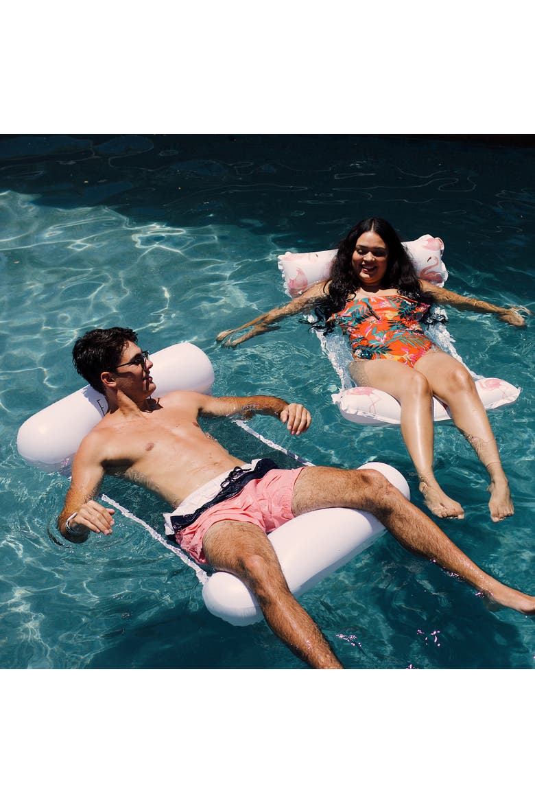 Pretty In Pink Hammock Pool Lounger Flamingo, Alternate, color, Multicolored