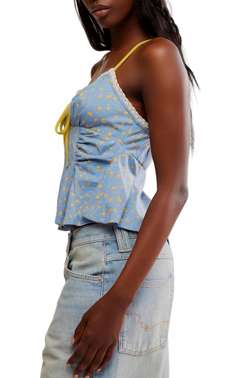 Free People Sammi Floral Camisole In Allure Blue Combo