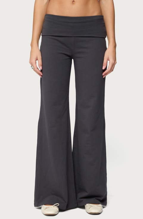 Wide Leg Foldover Pants