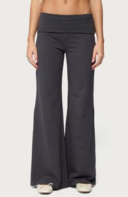 EDIKTED Wide Leg Foldover Pants