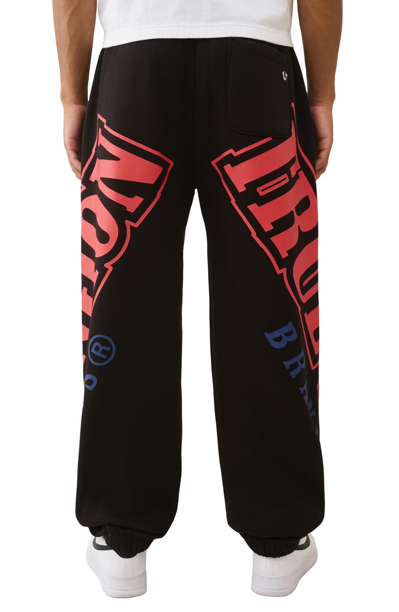 True Religion Overt Arch Logo Joggers, Alternate, color, Jet Black