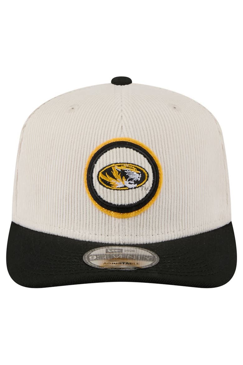 Men's New Era Cream/Black Missouri Tigers Loyal Corduroy 9SEVENTY Adjustable Hat, Alternate, color, Cream