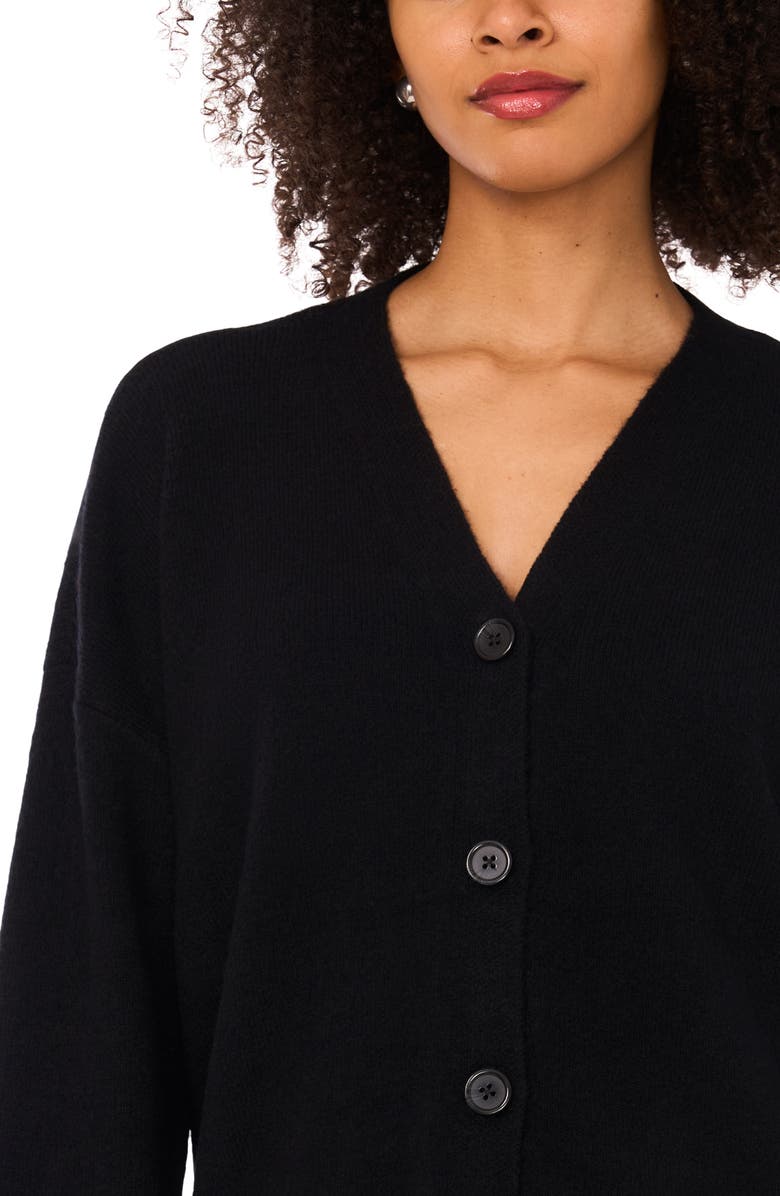 Halogen<sup>®</sup> Cozy V-Neck Cardigan, Alternate, color, Rich Black