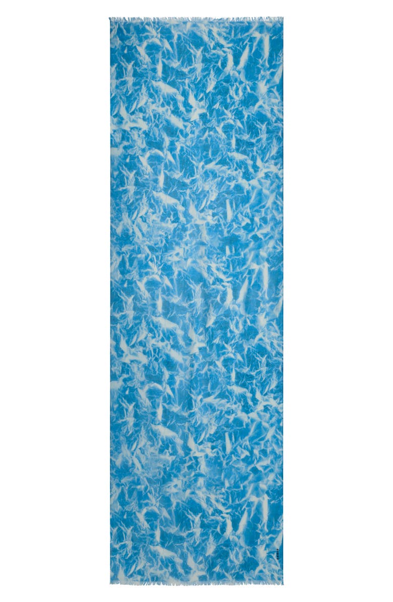 Akris Whitecaps Cashmere Fringe Scarf, Alternate, color, Twilight