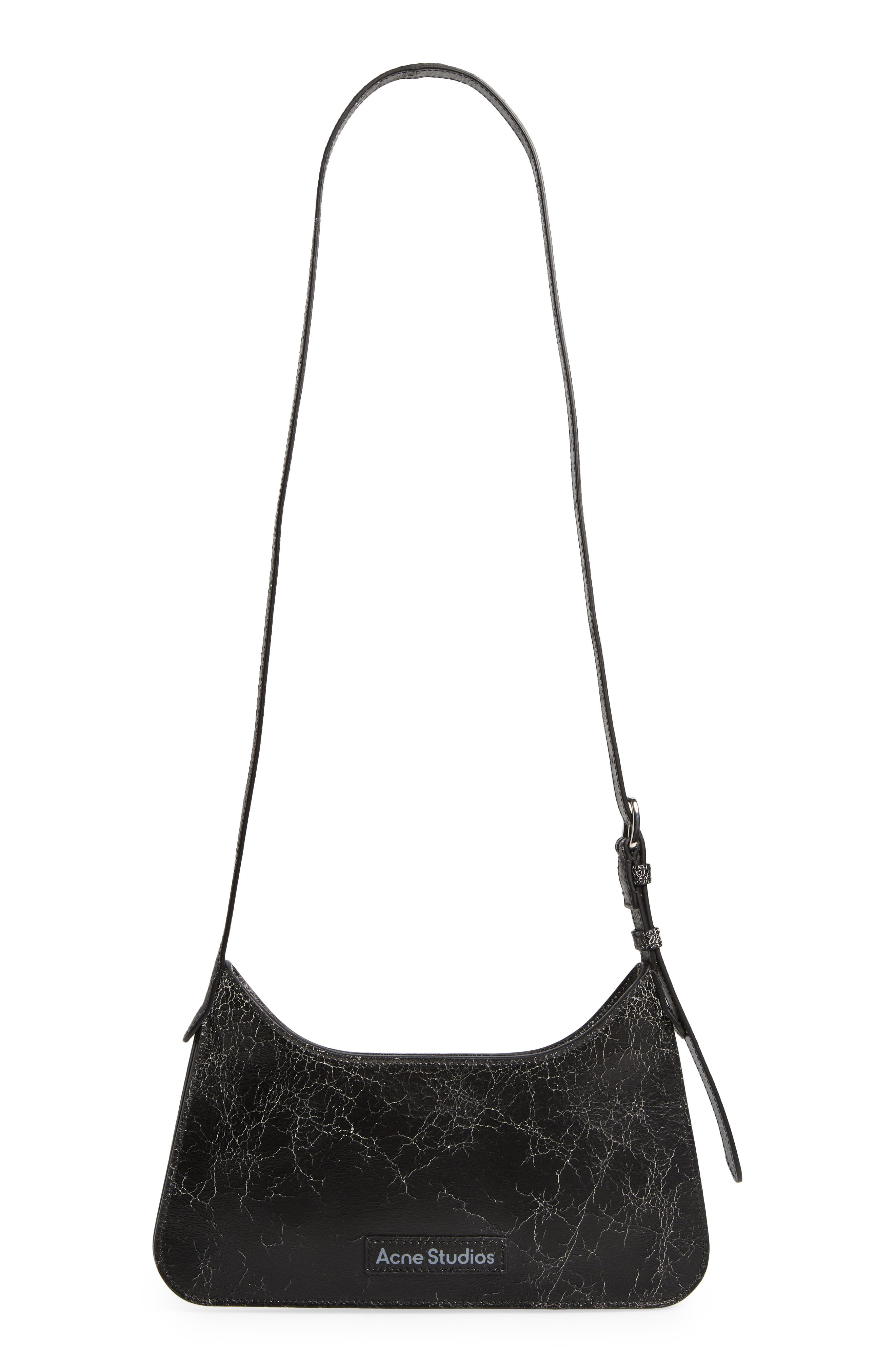 Acne Studios Mini Platt Crackle Leather Shoulder Bag, Main, color, 
