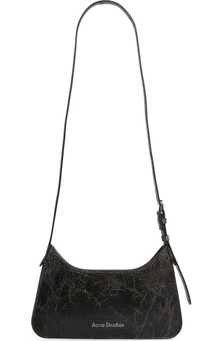 Acne Studios Mini Platt Crackle Leather Shoulder Bag, Main, color,