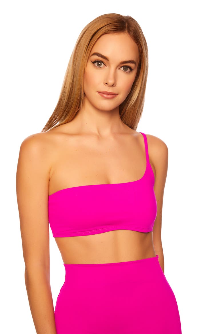 One-Shoulder Crop Top, Alternate, color, MAGENTA