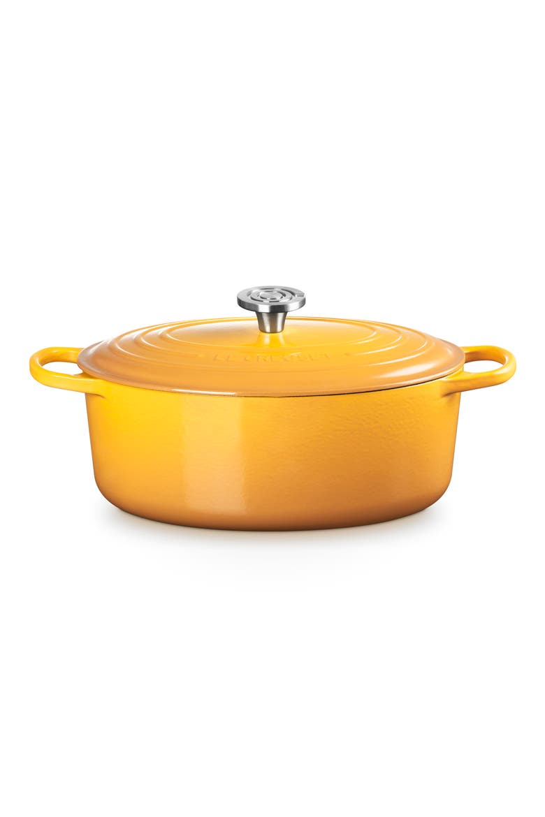 Signature Enameled Cast Iron Oval Dutch Oven, Alternate, color, NECTAR