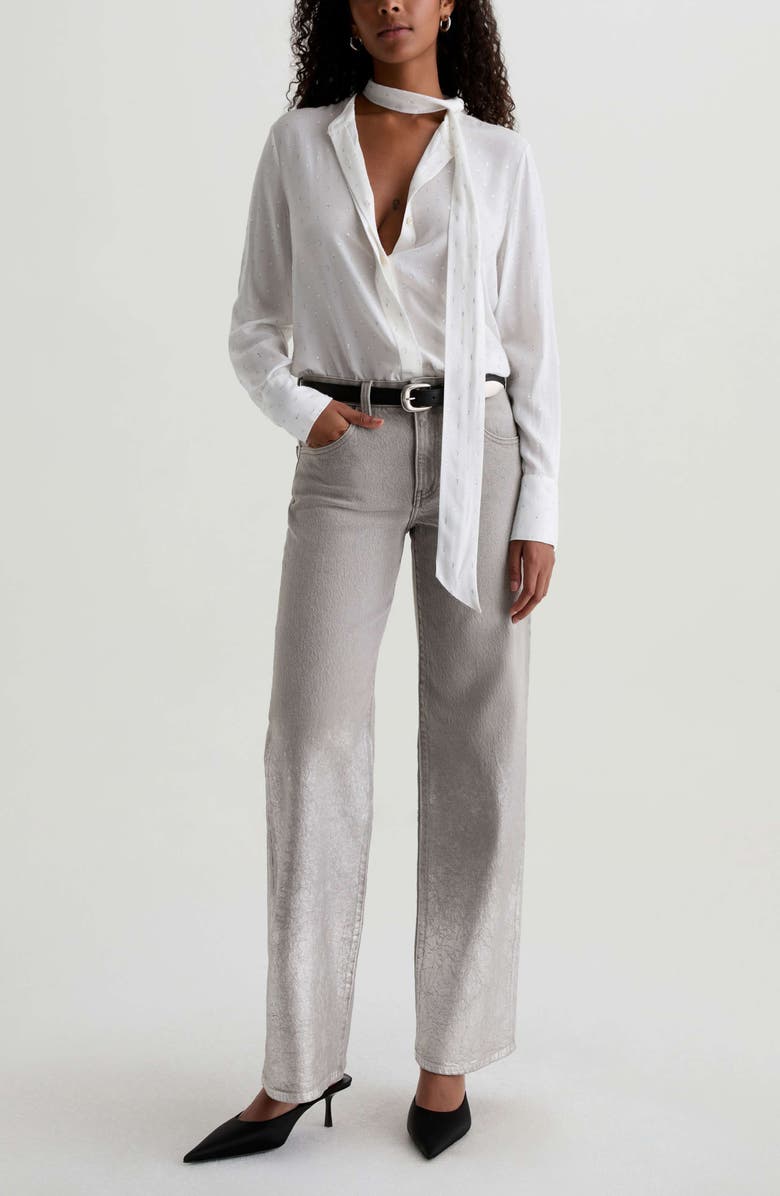 AG Adria Low Rise Baggy Wide Leg Jeans, Alternate, color, Silver Myst