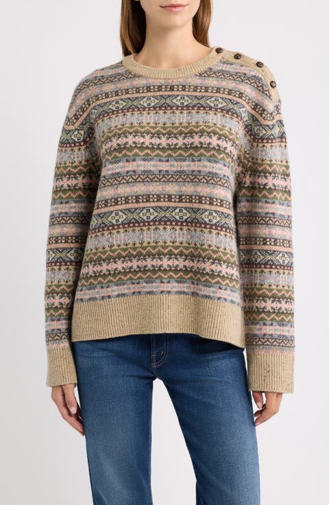 Fair Isle Donegal Wool Sweater