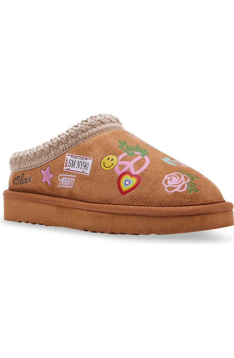 Steve Madden Kids' Jordye Faux Fur Clog Slipper, Main, color, Cognac Multi