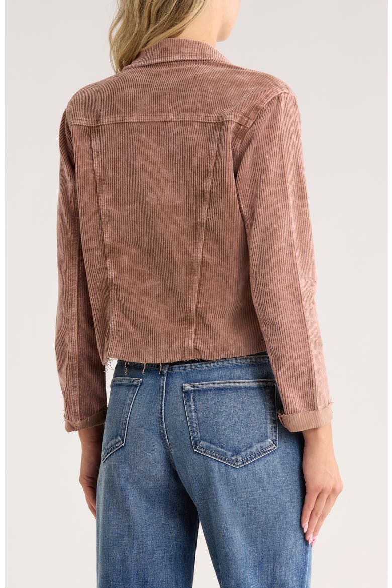 Janelle Raw Hem Slim Corduroy Jacket, Alternate, color, PLASTER