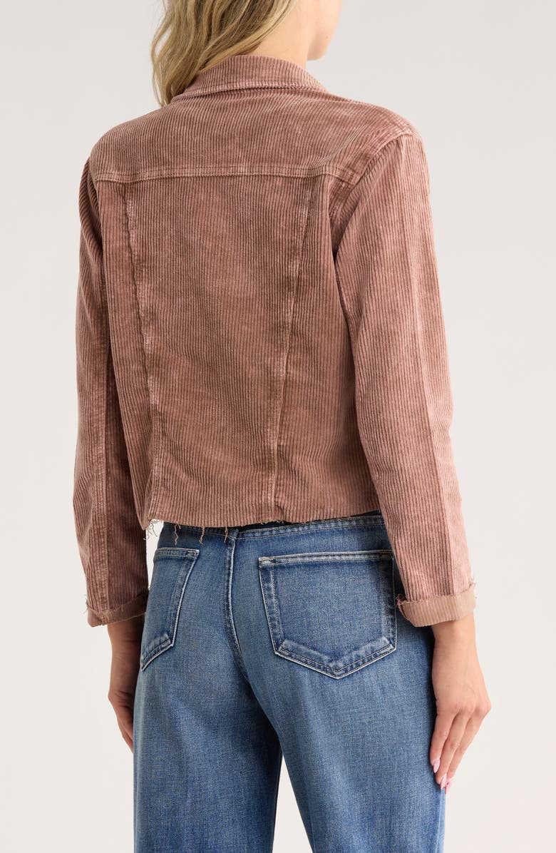 L'AGENCE Janelle Raw Hem Slim Corduroy Jacket, Alternate, color, Plaster