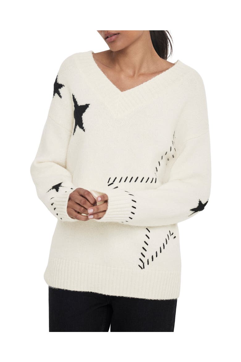 Star Knit Jumper Long Sleeve Regular Cardigan, Alternate, color, Cream