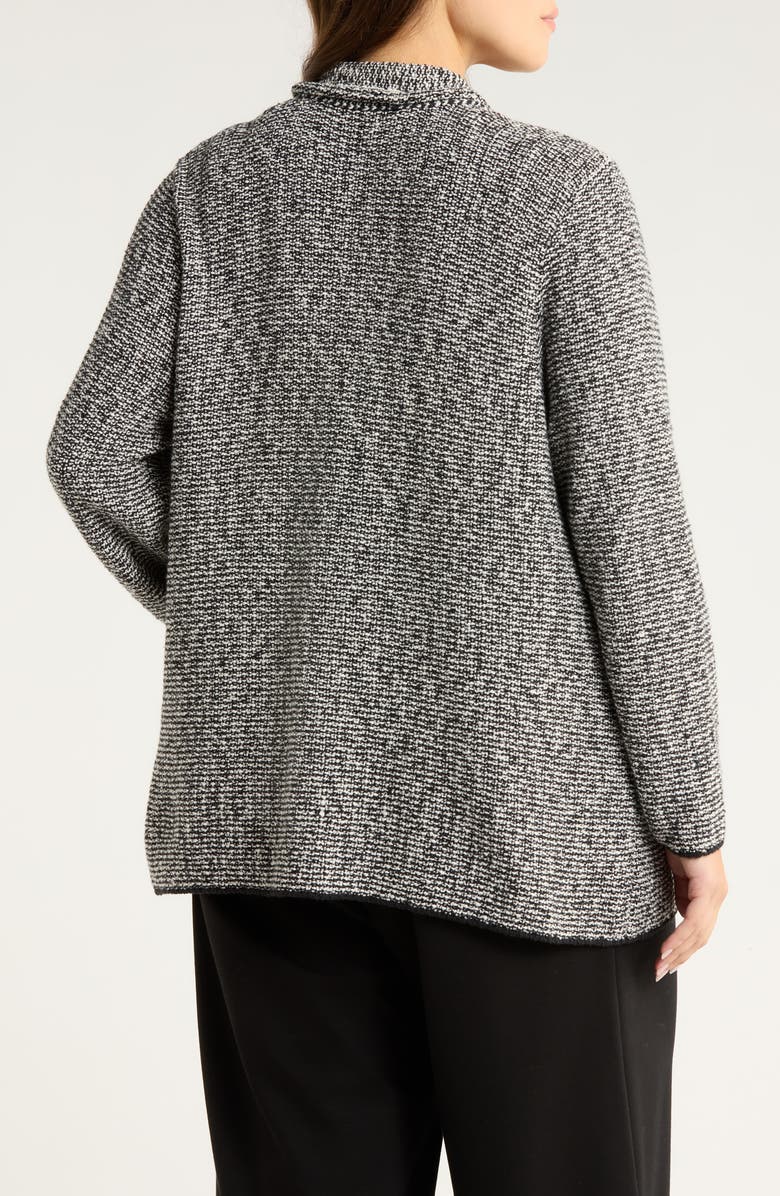 Eileen Fisher Notch Collar Organic Cotton Blend Jacket, Alternate, color, Black/ Soft White