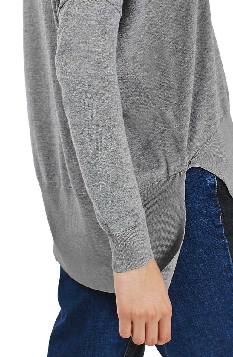 Topshop Slouchy V-Neck Sweater, Alternate, color,