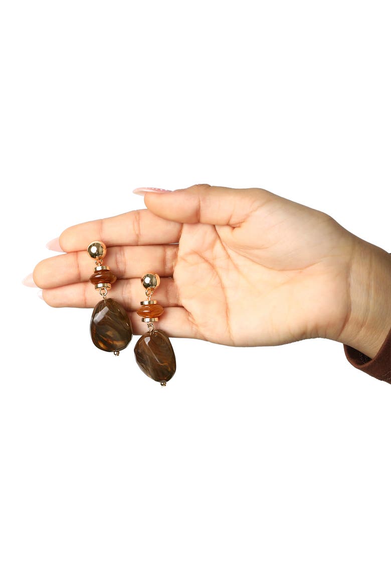 Large Bead Drop Earrings for Women, Beaded Dangle Earrings Gold-Tone, Alternate, color, Gold-Tone