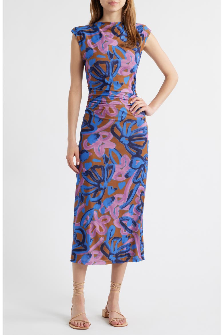 Carrie Floral Mesh Midi Dress, Main, color, FRESCO PRINT