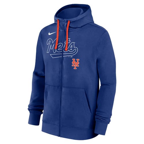 Nike Royal New York Mets Knockout Script Full-zip Hoodie In Royal