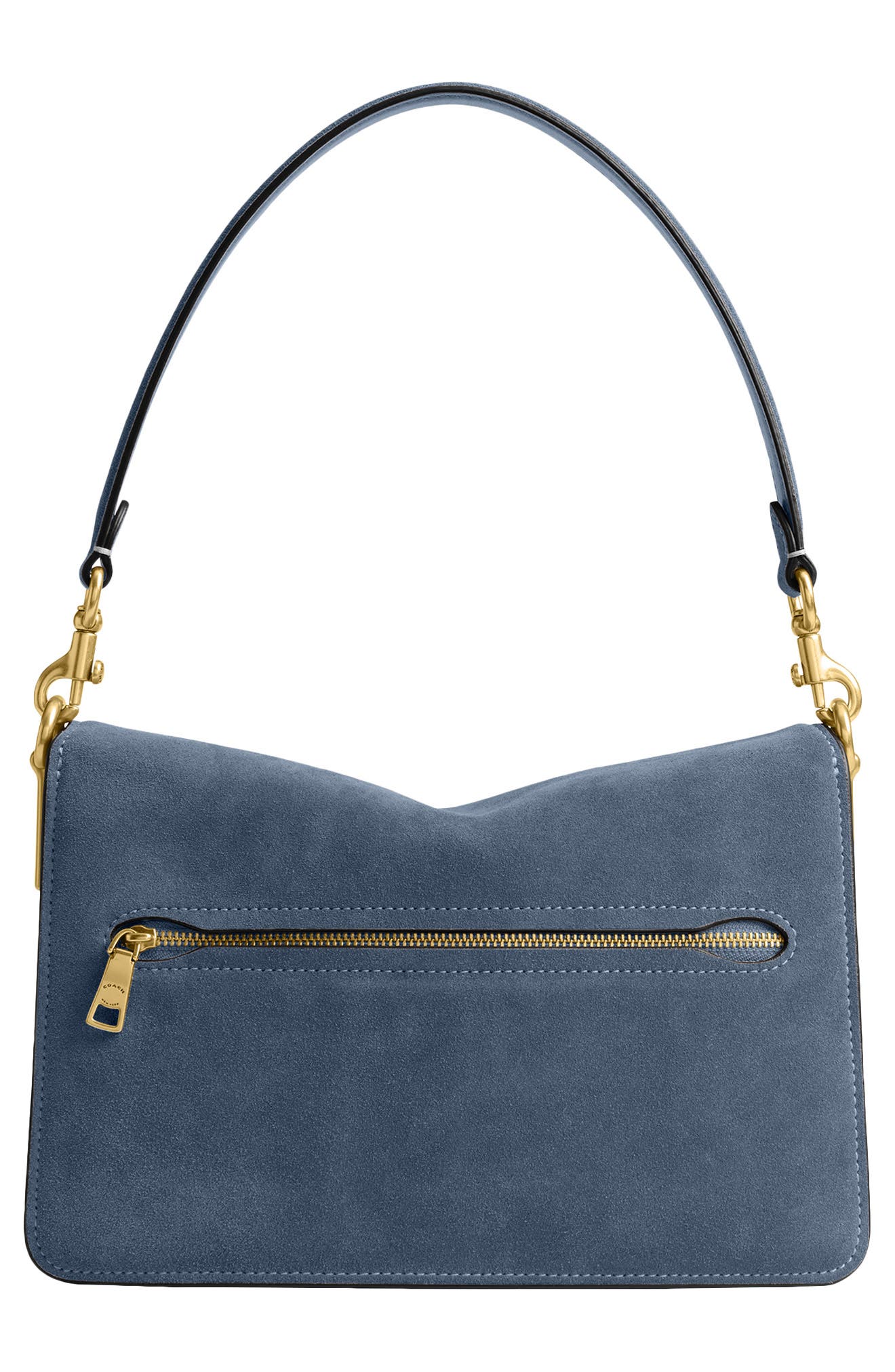 COACH Chain Tabby Suede Shoulder Bag, Alternate, color, Light Denim