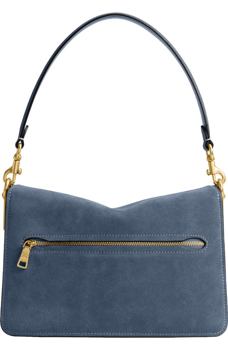 COACH Chain Tabby Suede Shoulder Bag, Alternate, color, Light Denim