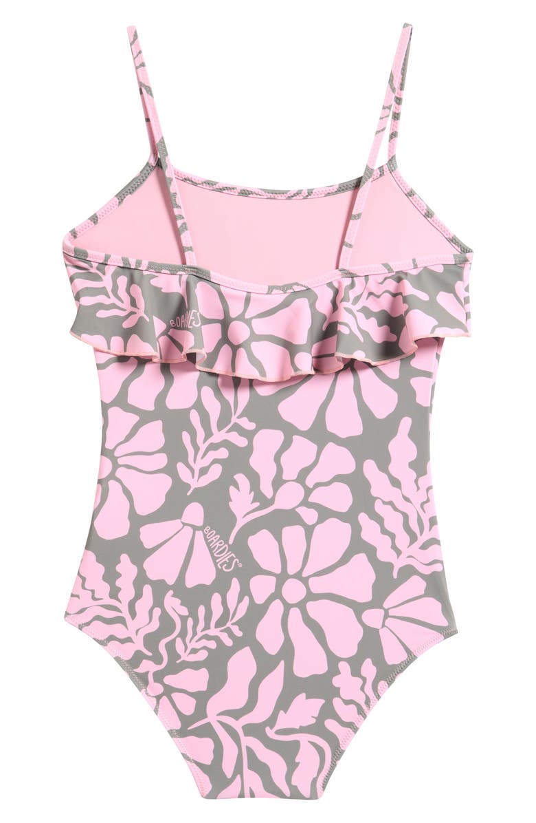 Boardies Kids' Ruffle One-Piece Swimsuit, Alternate, color, Olive/ Pink