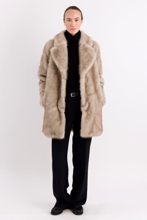 Mid-Length Faux Fur Coat