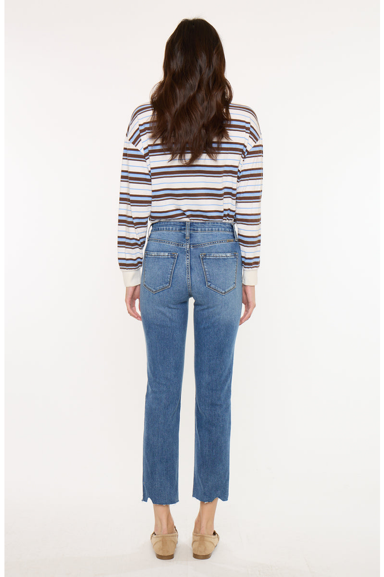 Kathleen Essentials High Rise Slim Straight Jeans, Alternate, color, Medium Wash