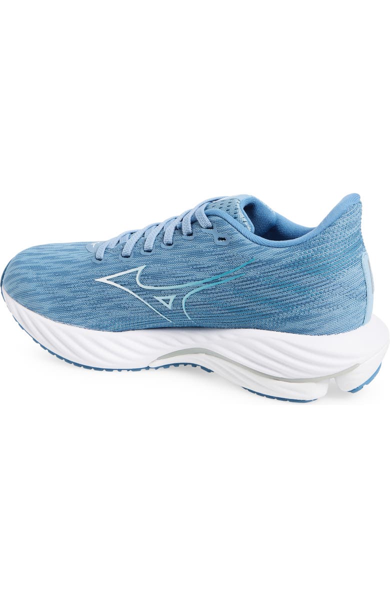 Mizuno Wave Rider 28 Running Shoe, Alternate, color, Glacier Lake-White