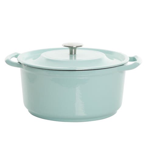 Oak Park 3 Quart Enameled Cast Iron Casserole with Lid and Glass Steamer