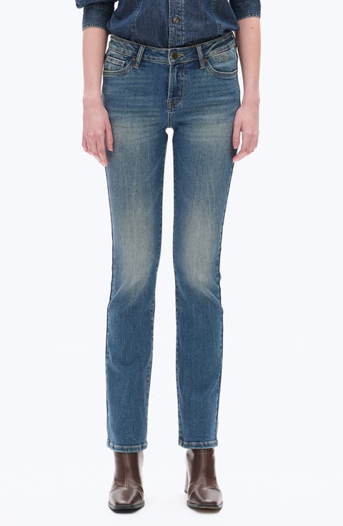 Low Rise Slim Straight Leg Jeans