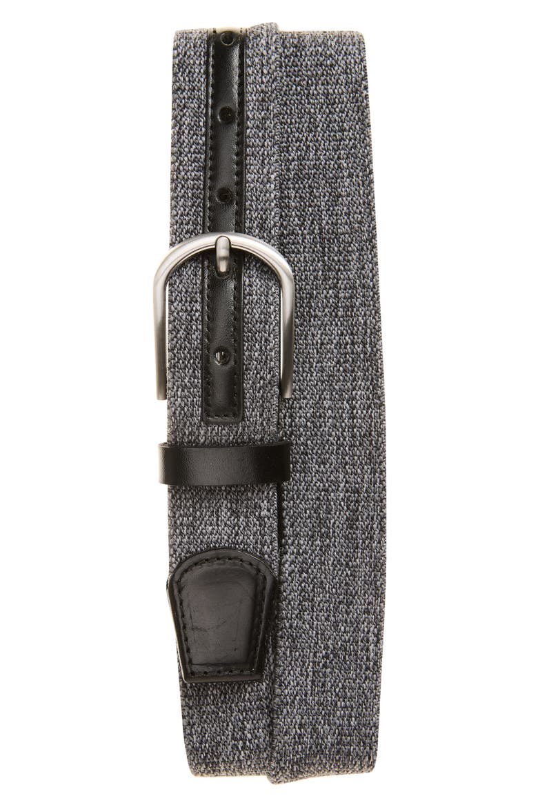 Koa Melange Stretch Woven Leather Belt, Main, color, DARK SAPPHIRE