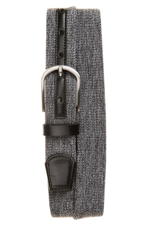 Koa Melange Stretch Woven Leather Belt