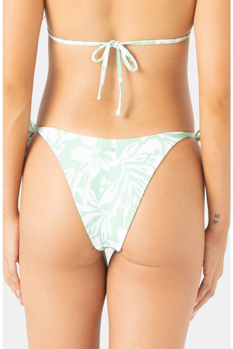 Oceanside Tie Side Cheeky Bikini Bottoms, Alternate, color, SEAFOAM